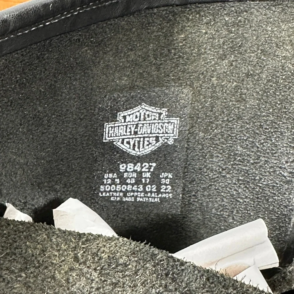 Harley Davidson Engineer Boots Mens Black Good Leather Back‎ Zip Buckle Biker